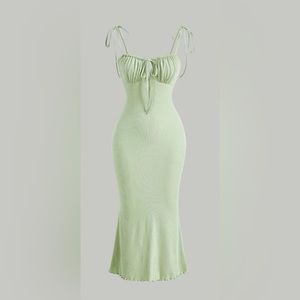 light green full length dress